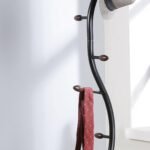 Black and Walnut Standing Coat Rack - Image 2