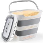 Folding Pop-Up Laundry Basket - Portable Plastic Dirty Laundry Basket with Comfortable Handle