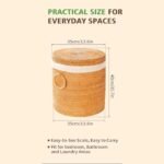Round rattan laundry basket with lid, 110L capacity, with removable inner bag and mesh bag. - Image 2