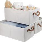 Pack of 3 Large Capacity Storage Bins Closet Organizer System, Sturdy Foldable Storage Boxes for Organizing Clothing, Sheets, Toys, Books - Shelf Organizer Shelves Basket Storage Bin