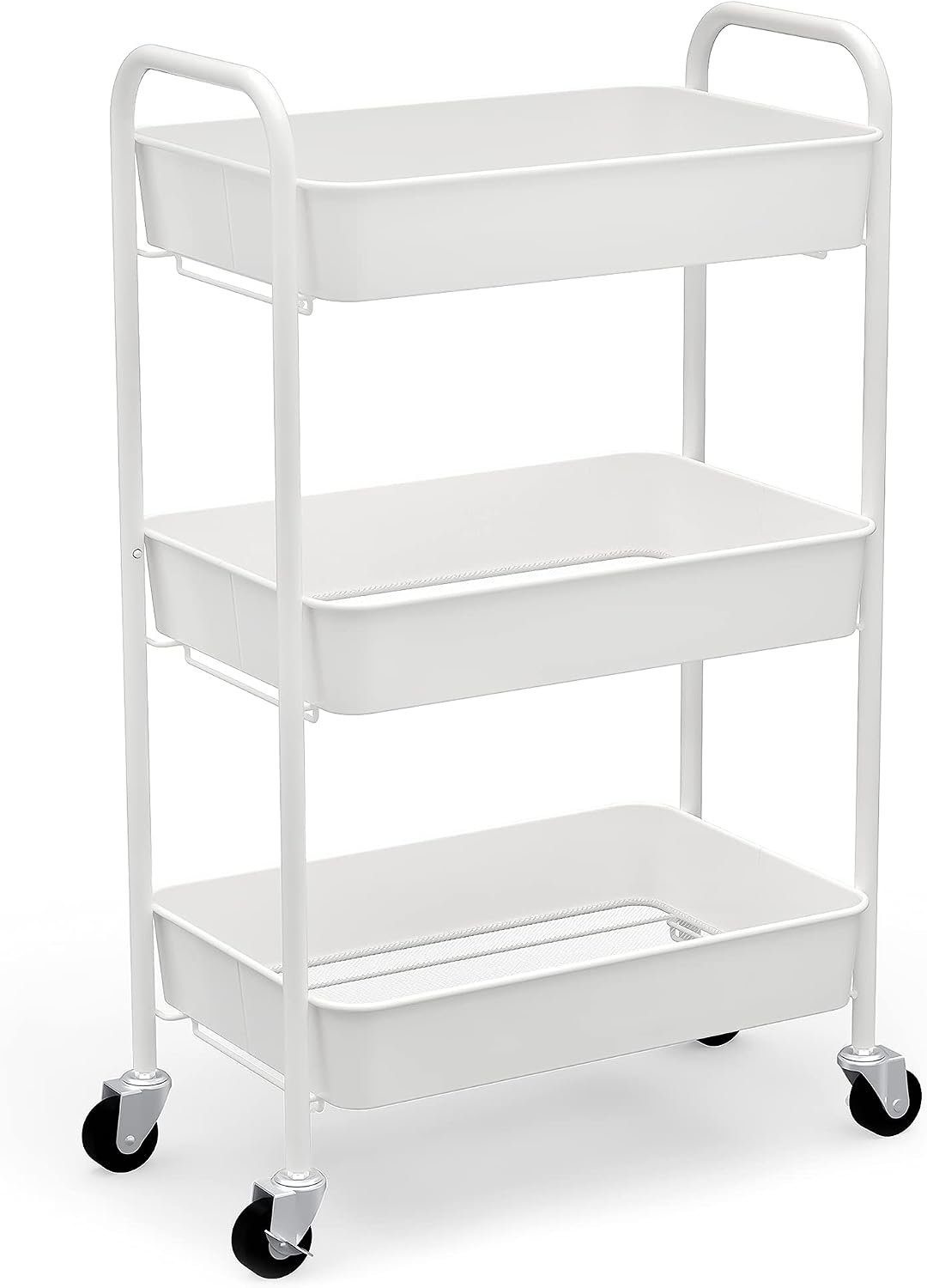 61gnEIa2NsS._AC_SL1500_.jpg 3-Tier Rolling Metal Storage Organizer - Mobile Utility Cart Kitchen Cart with Caster Wheels, White - Image 1