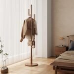Solid Wood Cactus Coat Rack, Freestanding Coat Rack With 6 L-Shaped Hooks and 3 Adjustable Sizes, Coat Tree for Bedroom, Entryway, Livingroom, Coat Hanger Stand for Coats, Handbags (Walnut) - Image 2