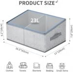 Large Closet Shelf Organizer Bins 6 Packs with Handles and Divider, Fabric Trapezoid Storage Baskets, Foldable Clothes Containers Box for Shelf, Towel, Book, Toy, Purse, Hats, Grey - Image 2