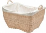 Natural wicker laundry basket with handle for easy carrying, suitable for everyday clothing organization - Image 2