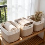 Woven Storage Baskets with Handles, Set of 3
