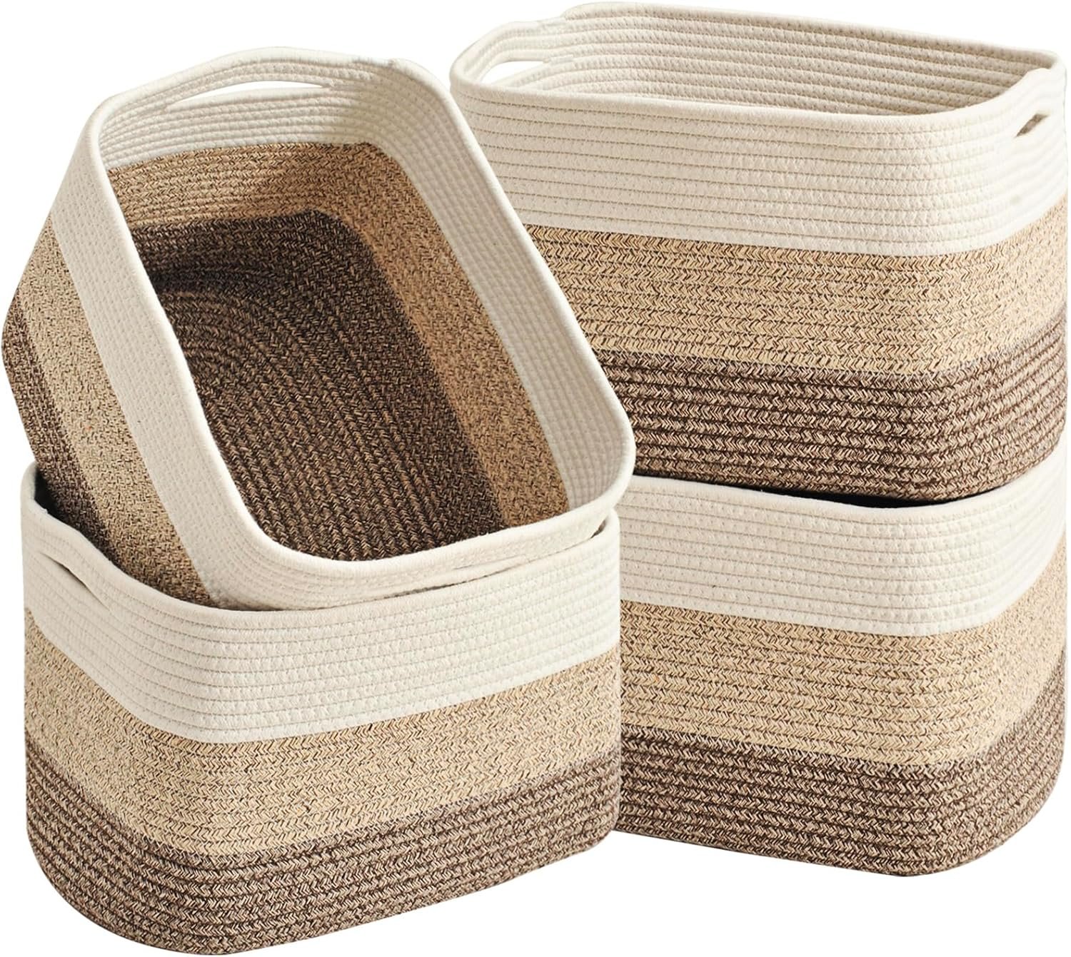 817OtKfF-hL._AC_SL1500_.jpg Gradient Brown Woven Storage Baskets - Image 1