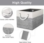 Storage Bins [3-Pack], Foldable Storage Baskets for Organizing Toys, Books, Shelves, Closet, Large Storage Box with Rope Handles, Sturdy Organizer Bins, White & Grey - Image 2