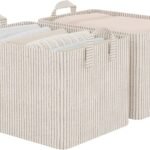 Fabric Storage Bins with Striped Pattern, 2-Pack