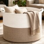 Large 65L Woven Cotton Rope Laundry Basket