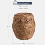 Fan-shaped woven storage basket with lid, multi-purpose home decoration and storage - Image 2