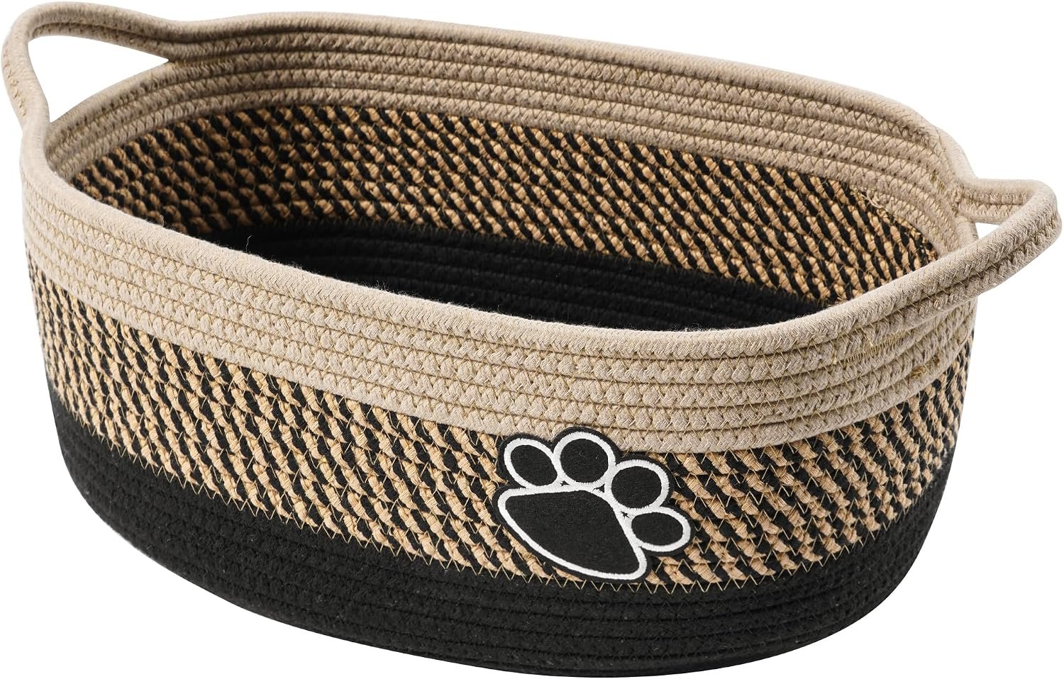 81X-j3ApVmL._AC_SL1500_.jpg Small Cotton Rope Storage Basket with Handle - Image 1
