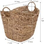 Tall water hyacinth woven storage basket with handle, suitable for various household storage scenarios - Image 2