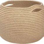 Small Round Woven Storage Basket for Shelves