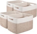 Cotton Rope Storage Baskets for Shelves, 4-Pack