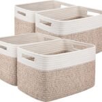 Cotton Rope Storage Baskets for Shelves, 4-Pack