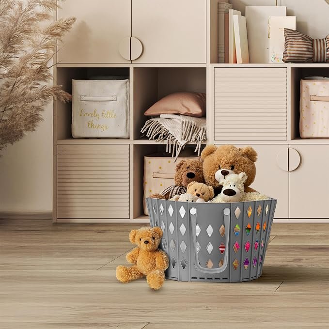 81z1WPbnuNL._AC_SX679_.jpg 2 Bushel-Like Plastic Laundry Baskets, Four Handles, Large Capacity Family Clothes Storage Basket - Image 1