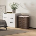 Oval laundry basket with handle, suitable for clothing and bedding storage - Image 2