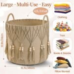 Small Woven Blanket and Toy Storage Basket - Image 2