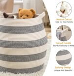Large 17" Cotton Rope Laundry and Storage Basket - Image 2