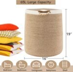 65L Woven Jute Laundry Storage Hamper - Image 2