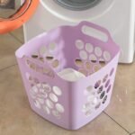 Flexible Plastic Handheld Laundry Basket - Square Storage with Side Handle for Easy Carrying