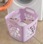 Flexible Plastic Handheld Laundry Basket - Square Storage with Side Handle for Easy Carrying